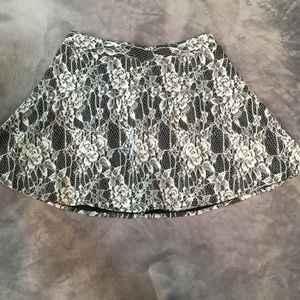 Black and white skirt.